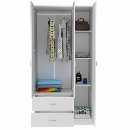 Rowaton 2-Drawer 3-Door  Armoire White