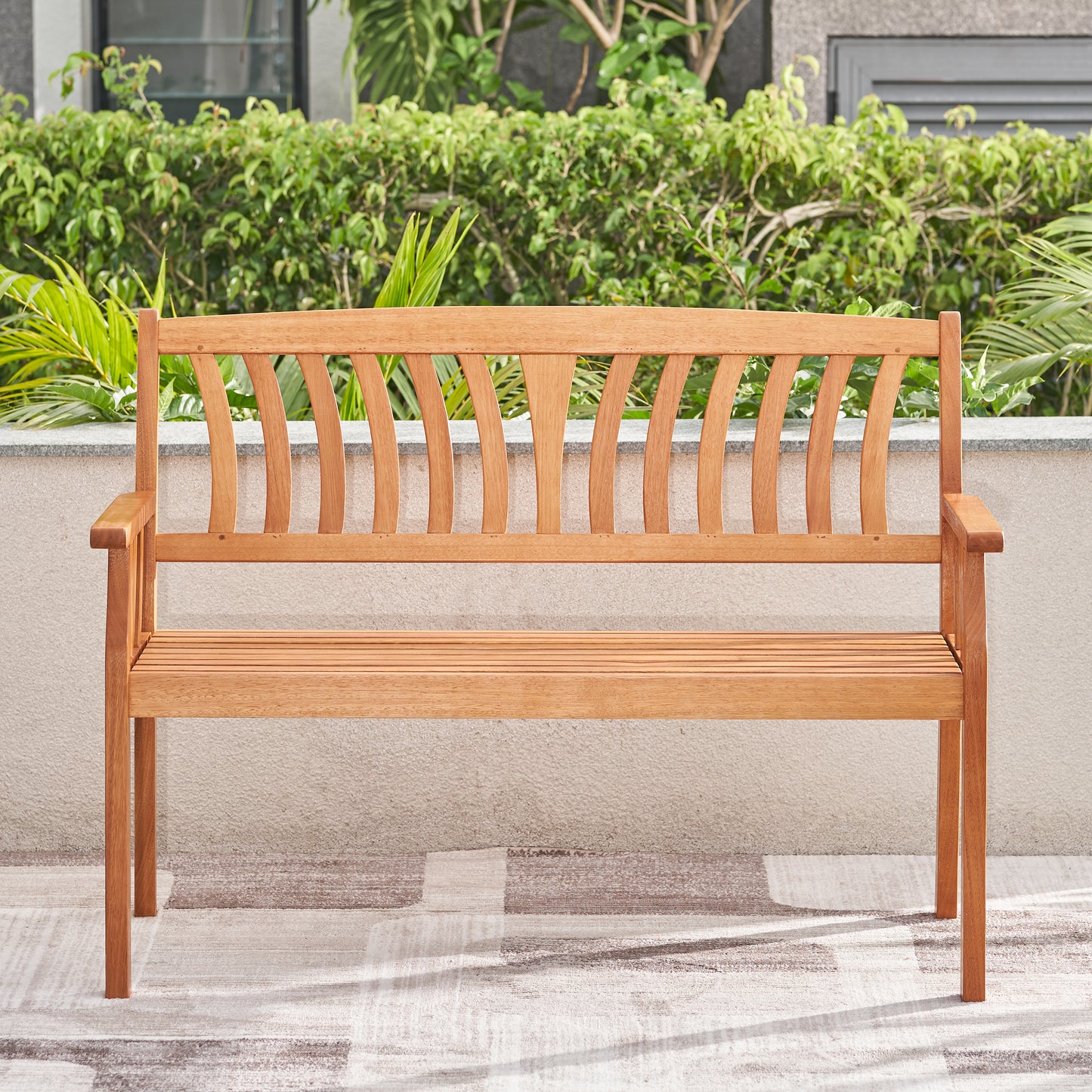 Kapalua Honey Nautical Eucalyptus Wooden Outdoor Garden Bench