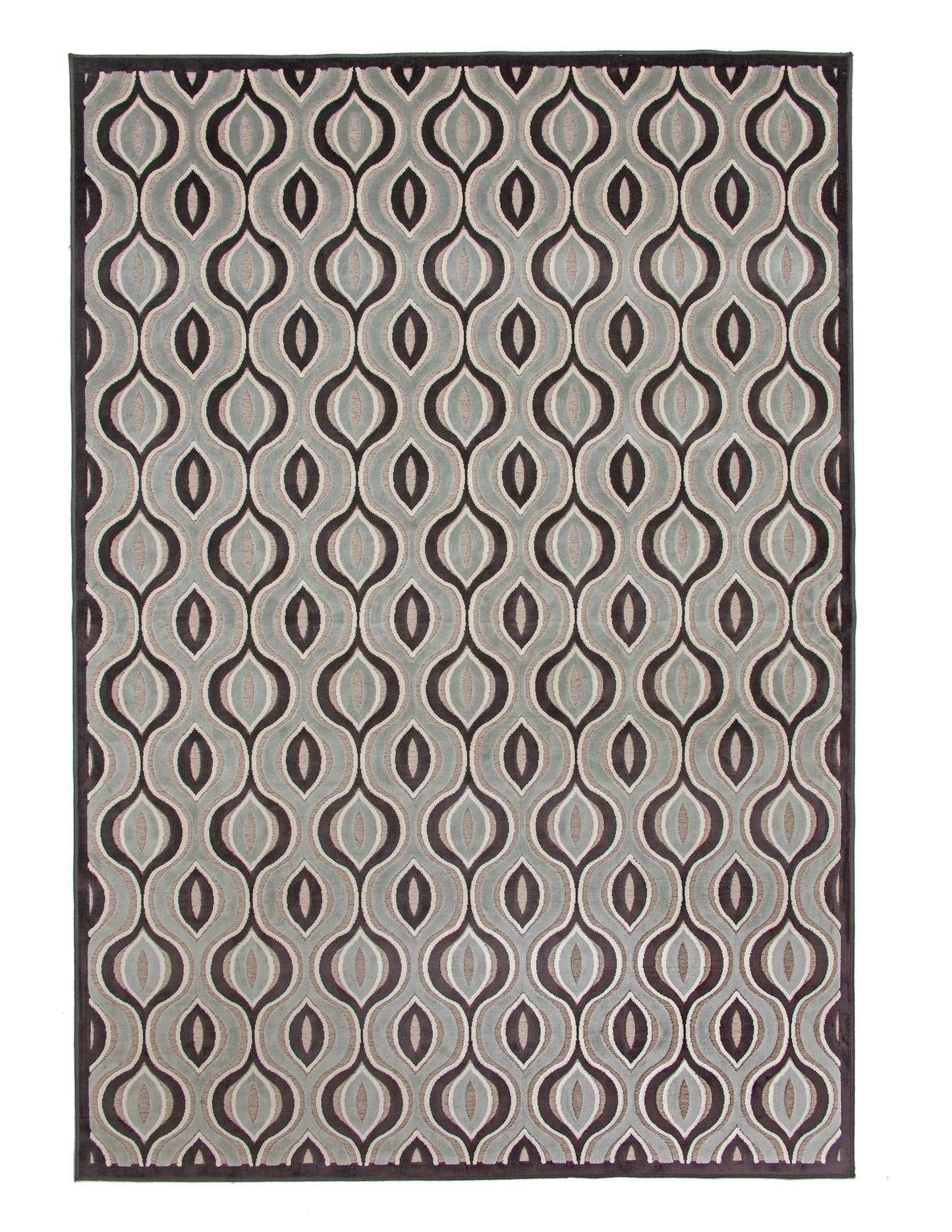 Davlin Black/Aqua/Grey Area Rug 5x8