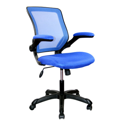 Techni Mobili Mesh Task Office Chair with Flip Up Arms, Blue