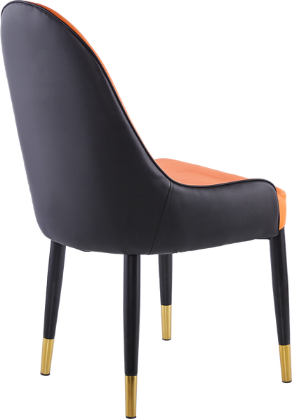 Modern Leather Dining Chair Set of 2, Upholstered Accent Dining Chair, Legs with Black Plastic Tube Plug