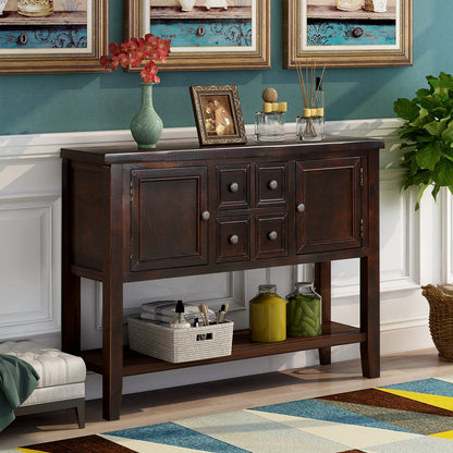 TREXM  Cambridge Series Buffet Sideboard Console Table with Bottom Shelf (Espresso)