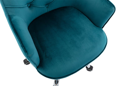 COOLMORE Velvet Swivel Shell Chair for Living Room, Office chair  Modern Leisure Arm Chair LAKE  BLUE