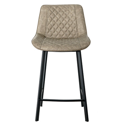 High quality modern cheap high bar stool Upholstered soft dark brown pu Leather bar chair(set of 2)