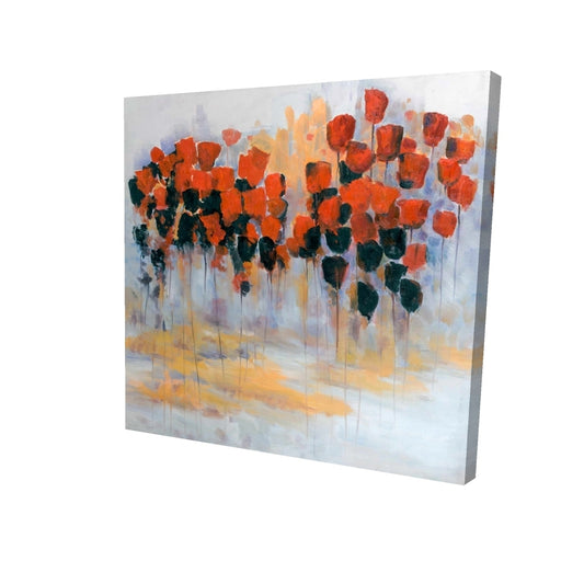 Red flowers field - 08x08 Print on canvas