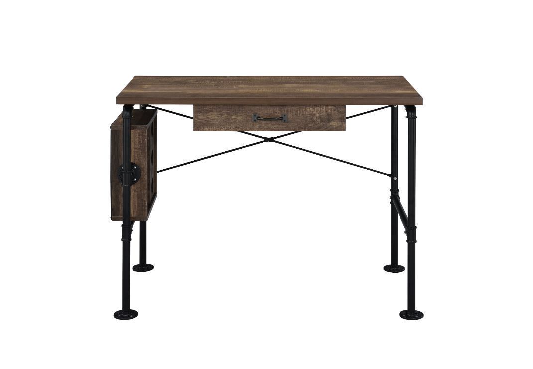 ACME Endang Writing Desk, Weathered Oak & Black Finish 92595