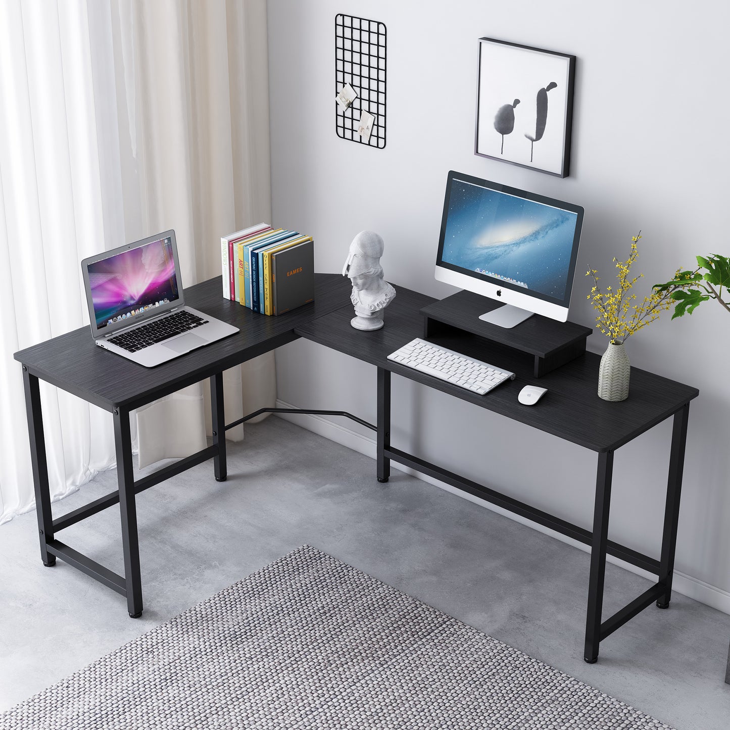 L-shaped Computer Desk, Black