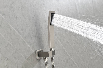 Shower System with Shower Head, Hand Shower, Hose, Valve Trim, Lever Handles and Niche