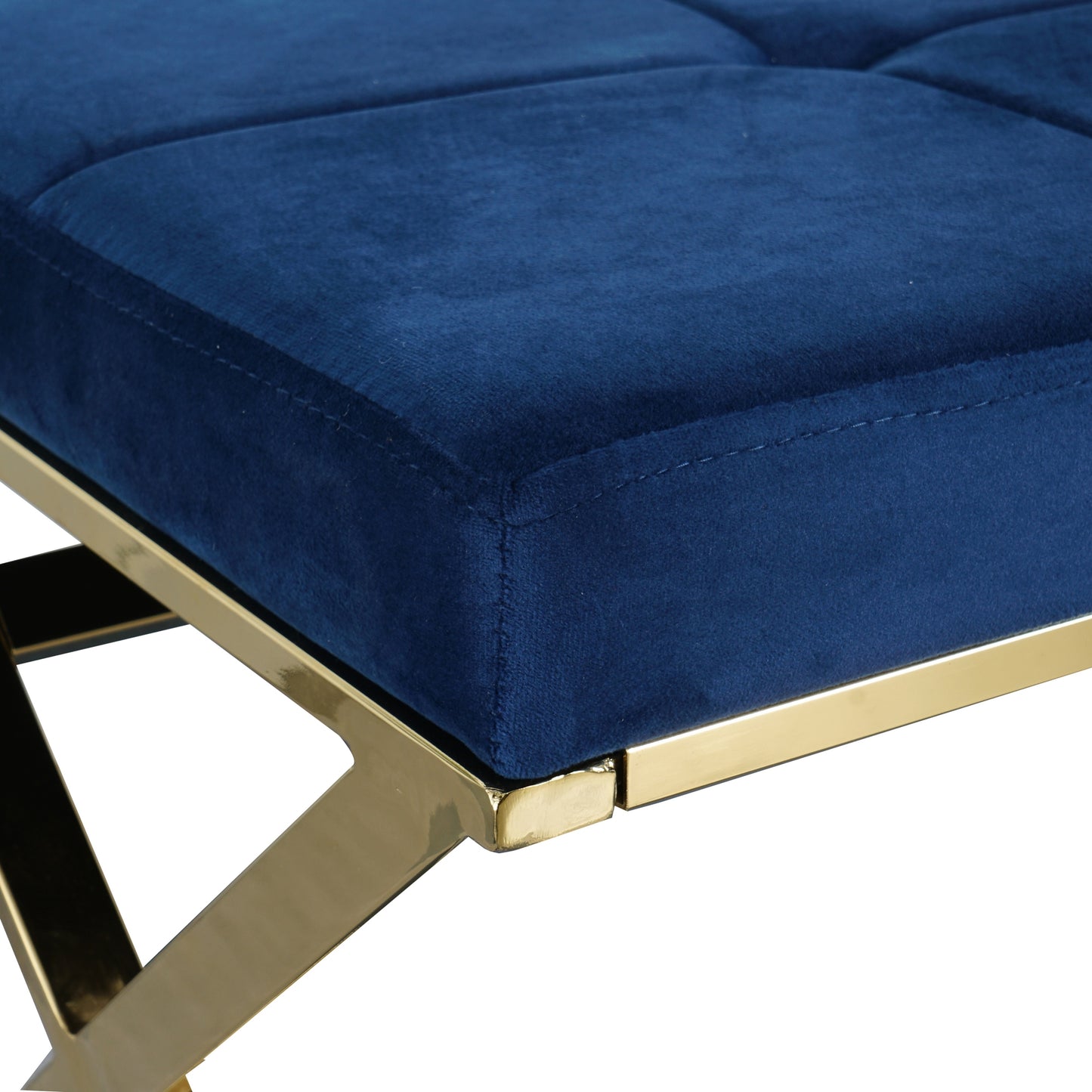 blue velvet fabric Morden bench