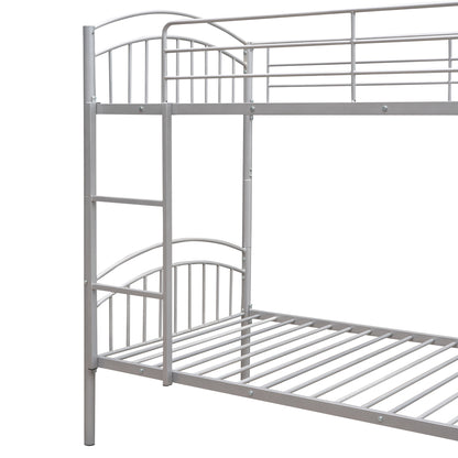 Twin Over Twin Metal Bunk Bed,Divided into Two Beds(Silver)（OLD SKU:MF280424AAN）