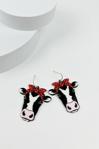 2 INCHES COW ACETATE BANDANA HOOK EARRINGS