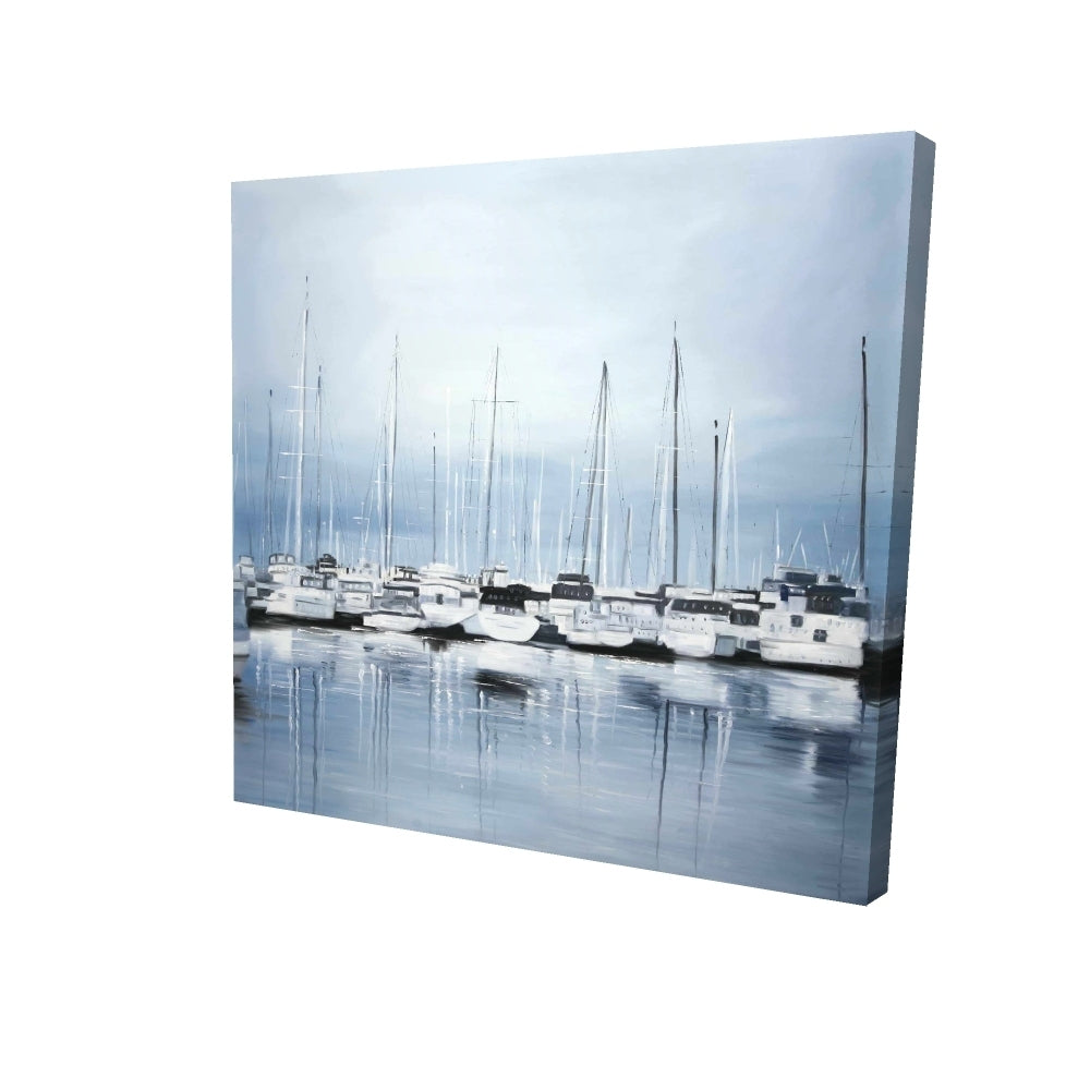 Boats at the dock 2 - 16x16 Print on canvas