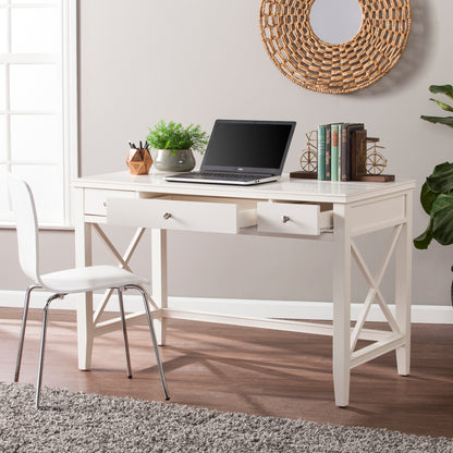 Larksmill Writing Desk - Modern Farmhouse Style - White