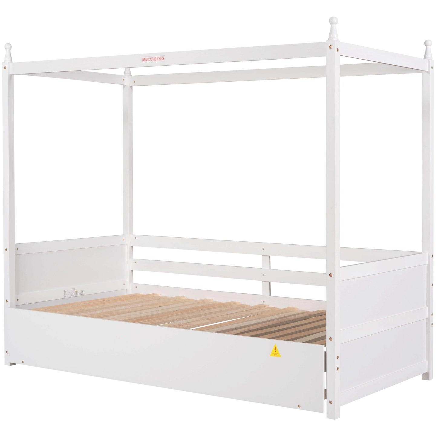 Twin Size Canopy Daybed or Pull-out Platform Bed, White