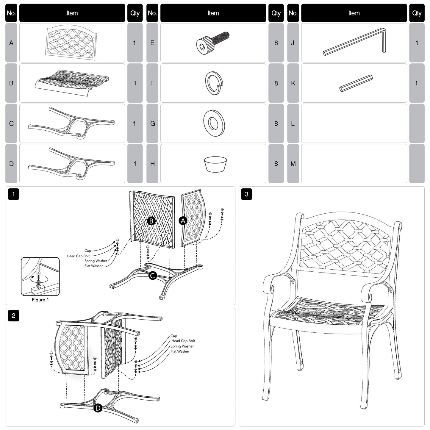 2 Piece Outdoor Dining Chairs, Cast Aluminum Chairs with Armrest, Patio Bistro Chair Set of 2 for Garden, Backyard (Lattice Design 2 Chairs)