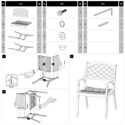 2 Piece Outdoor Dining Chairs, Cast Aluminum Chairs with Armrest, Patio Bistro Chair Set of 2 for Garden, Backyard (Lattice Design 2 Chairs)