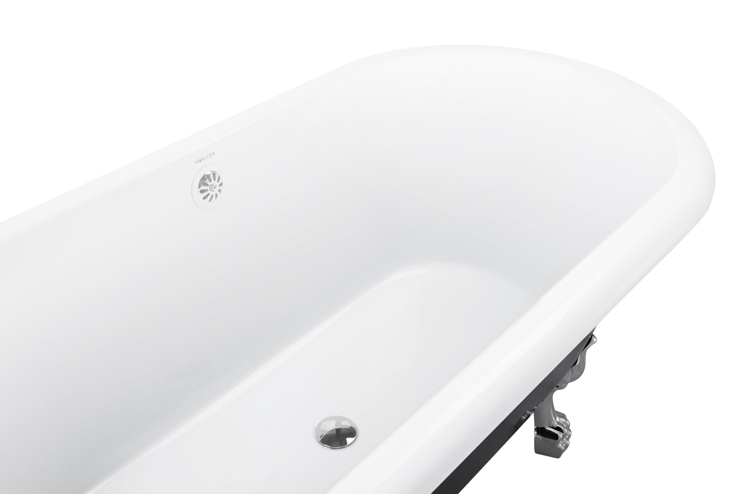 59" 100% Acrylic Freestanding Bathtub，Contemporary Soaking Tub，white inside black outside