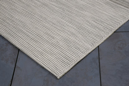 Striped Sands White, Linen Indoor / Outdoor Polypropylene Area Rug 5x8