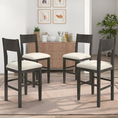 TOPMAX Farmhouse Counter Height 4-Piece Dining Chairs for Small Places, Gray