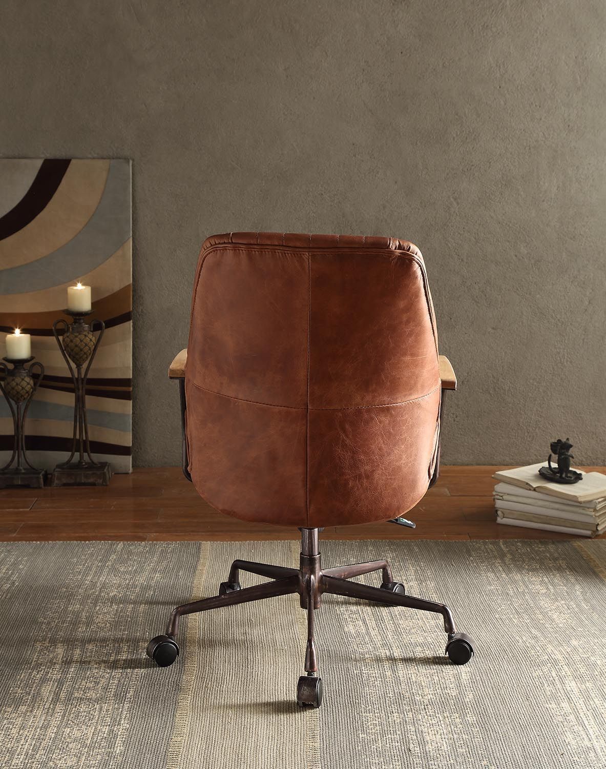 ACME Hamilton Office Chair in Cocoa Top Grain Leather 92413