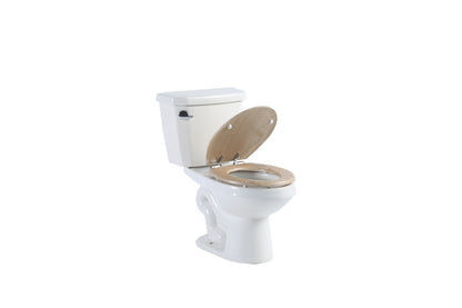 Round Toilet Seat, Premium Molded Wood Seat with Quiet-Close Hinges