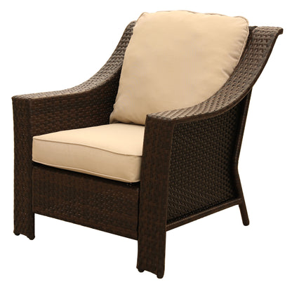 Outdoor Patio Garden Wicker Club Chair with Cushions, Set of 2, Beige