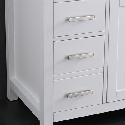 48 Inch Bathroom Storage Cabinet with Two Doors and Drawers in White, Vanity Base only