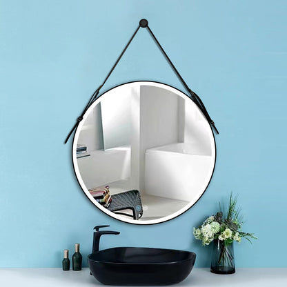 Bathroom LED Mirror 32 Inch Round Bathroom Mirror with Lights Smart 3 Lights Dimmable Illuminated Bathroom Mirror Wall Mounted Large LED Mirror Anti-Fog Lighted Vanity Mirror