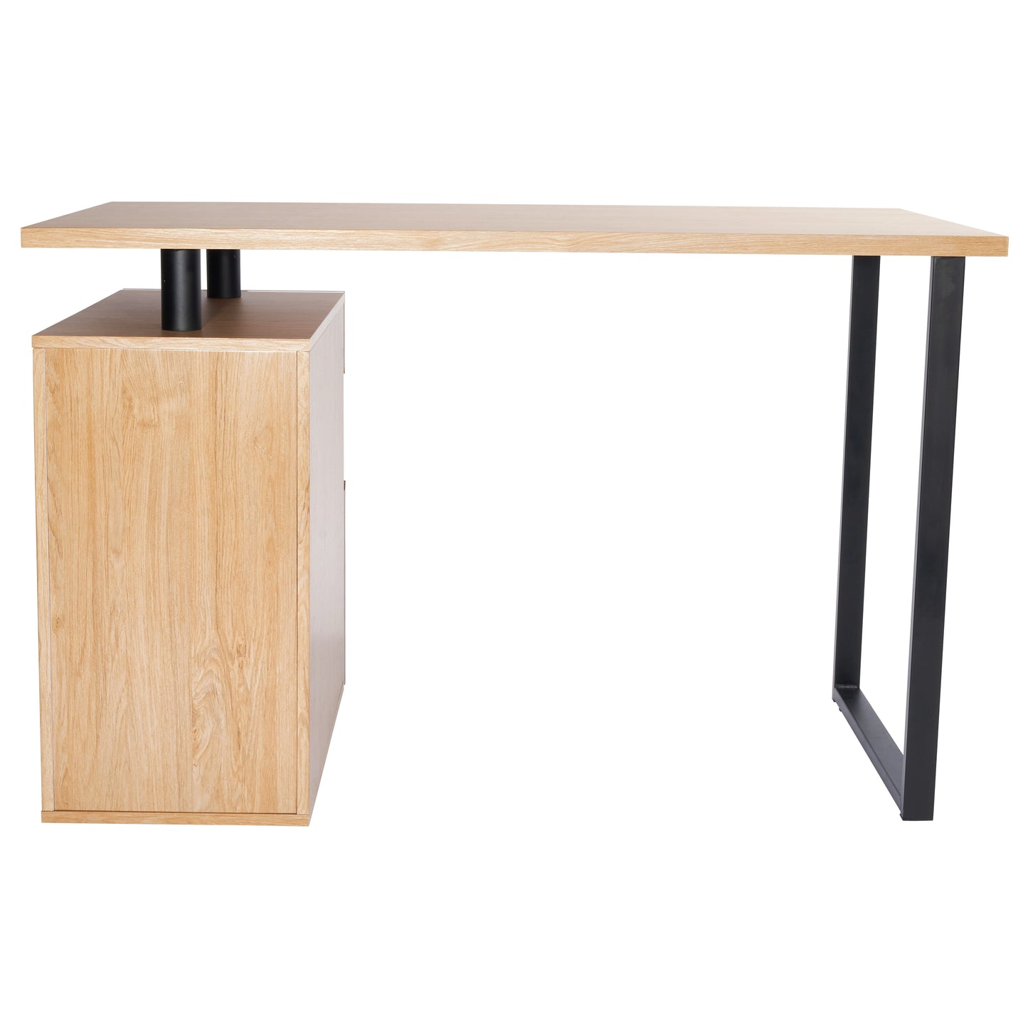 Techni Mobili Computer Desk with Storage and File Cabinet, Pine