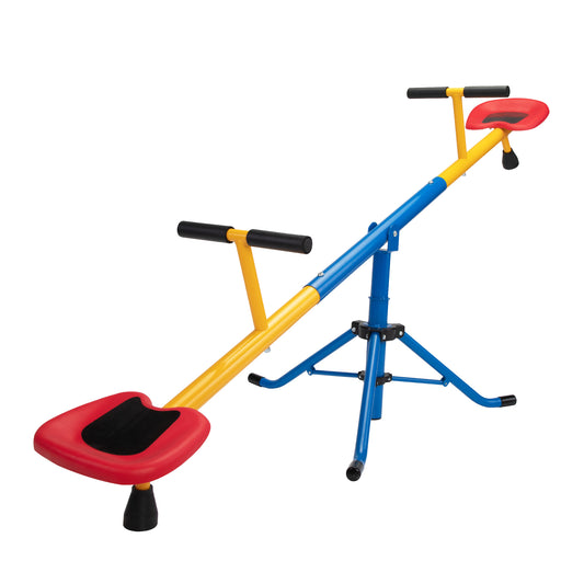 360-Degree Rotation Seesaw, Indoor Outdoor Teeter Totter, Kids Playground Equipment for Backyard