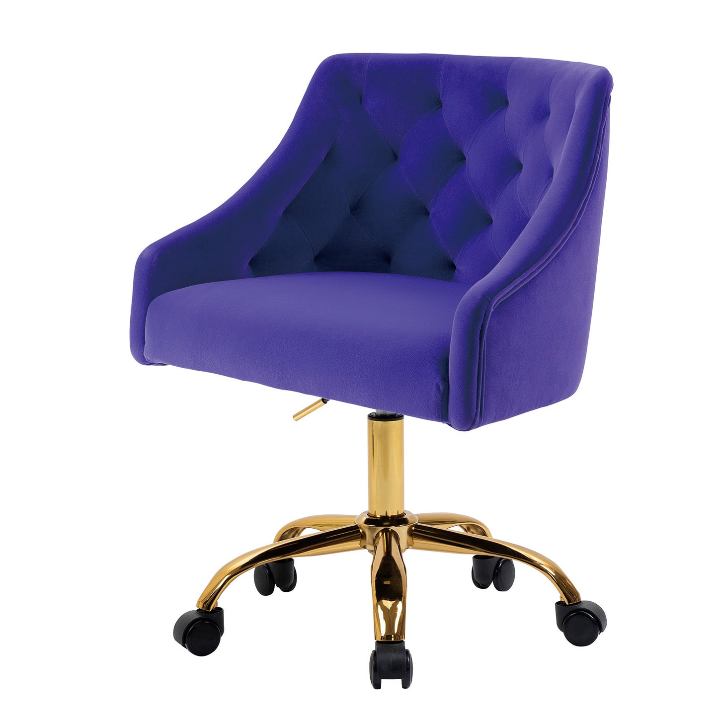 Modern Home Office Chair, Velvet Swivel Armchair, Velvet Office Chair with Soft Seat