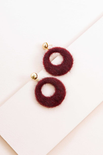 Fuzzy Mod Circle Earrings