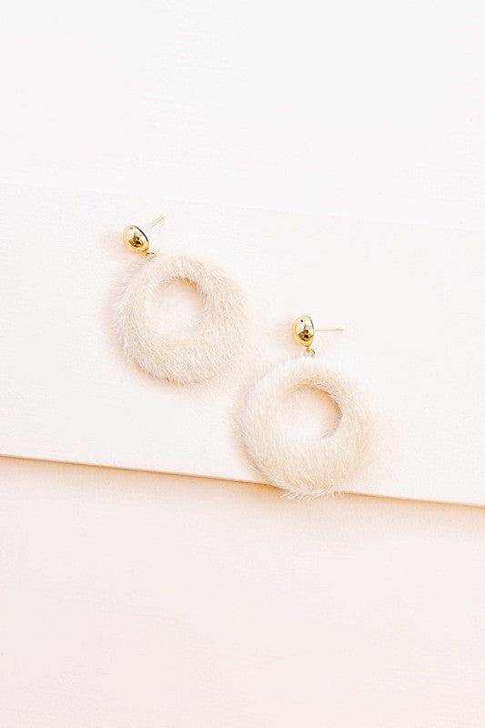 Fuzzy Mod Circle Earrings