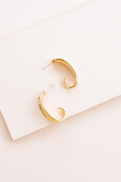 Curved Hoop Post Earrings