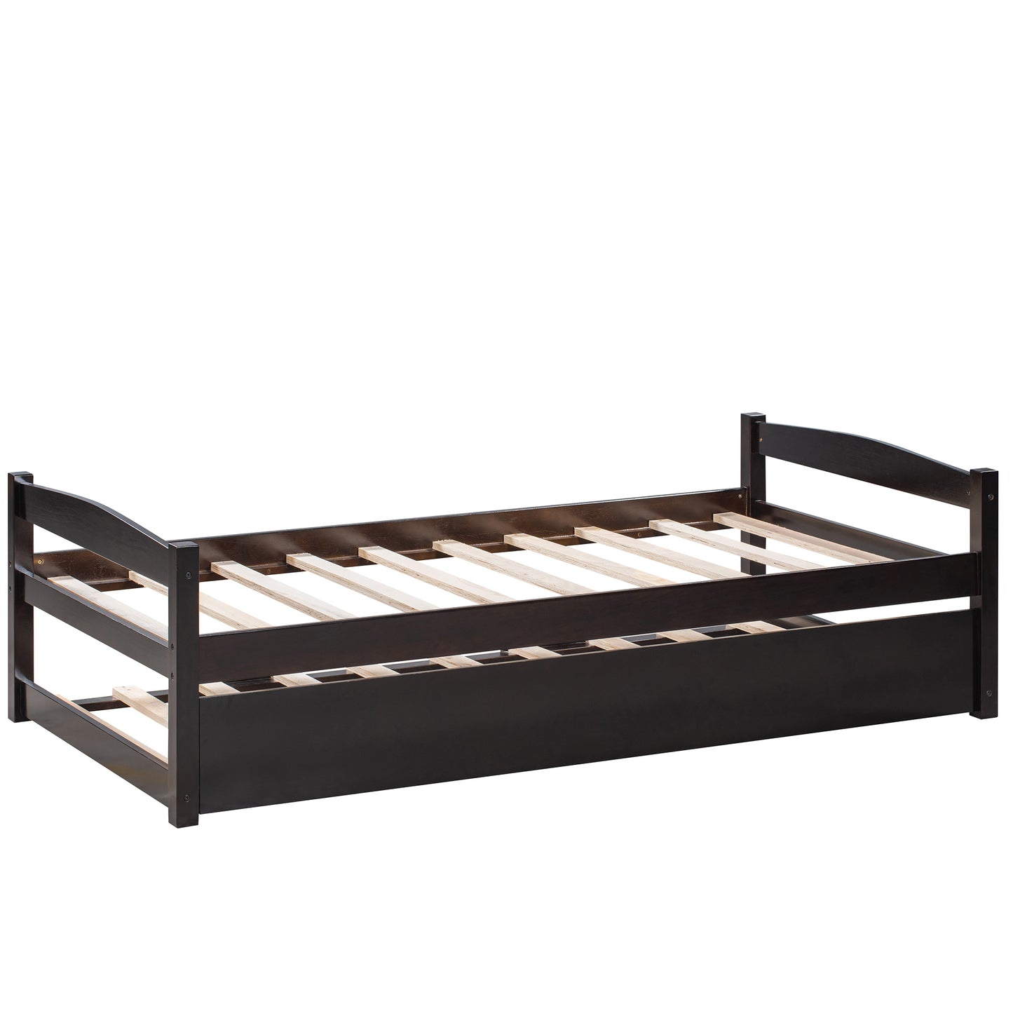 Wooden Daybed with Trundle, Twin Size Captain’s Bed, Espresso(New)