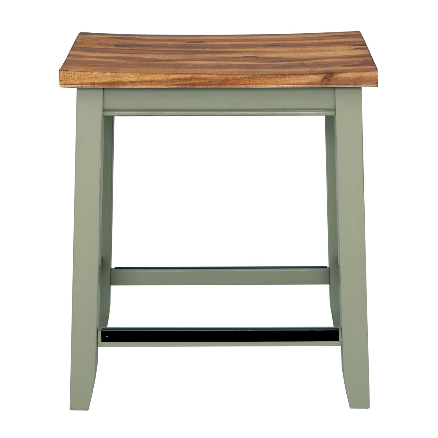 TOPMAX Farmhouse Rustic 4-Piece Wood Dining Stools Set, Counter Height Dining Stools, Green