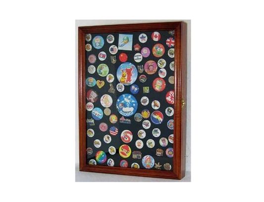 Collector Medal/Lapel Pin Display Case Holder Cabinet Shadow Box (Walnut Finish). by The Military Gift Store