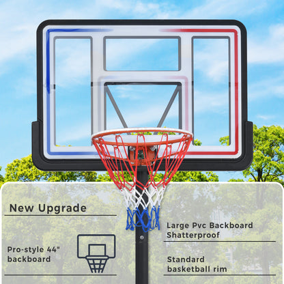 Portable Basketball Hoop Basketball System 4.76-10ft Height Adjustment for Youth Adults LED Basketball Hoop Lights, Colorful lights, Waterproof，Super Bright to Play at Night Outdoors,Good Gift for Kid