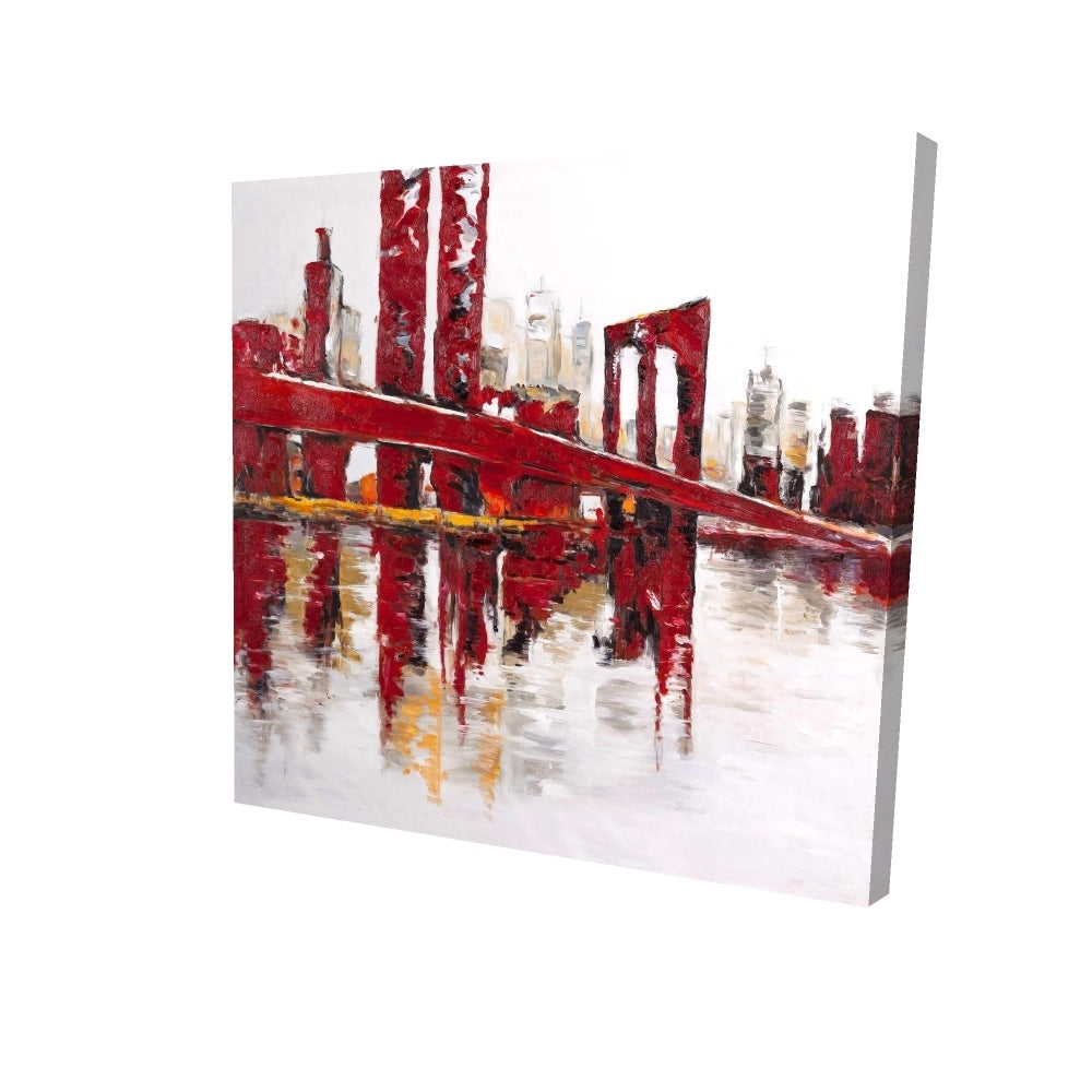 Abstract and industrial red bridge - 32x32 Print on canvas