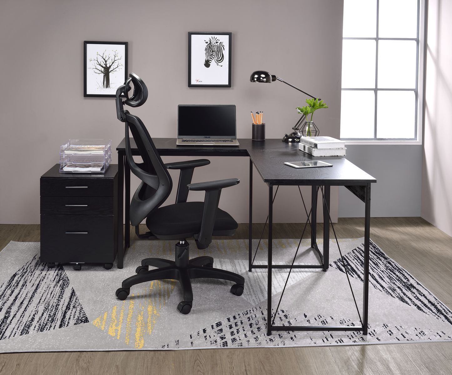 ACME Zaidin Writing Desk, Black Finish 92607