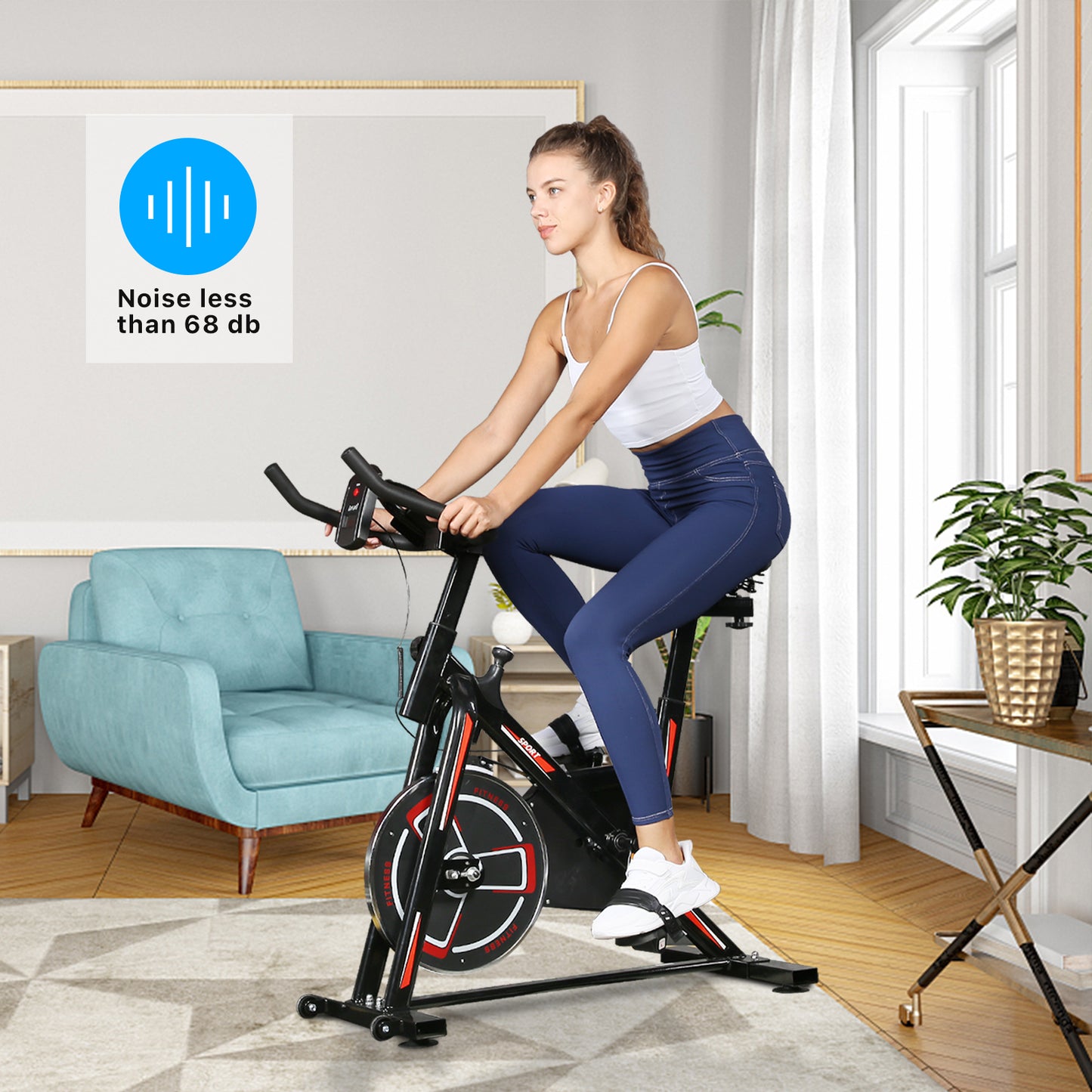 YSSOA Exercise Bike Indoor Cycling Training Stationary Exercise Equipment for Home Cardio Workout Cycle Bike Training