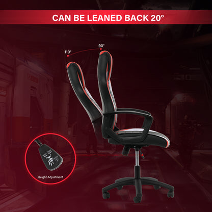 YSSOA Gaming Office High Back Computer Ergonomic Adjustable Swivel Chair, Black/Red/White