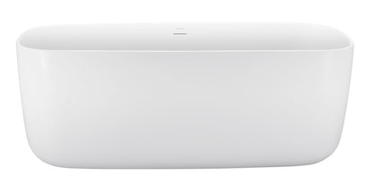 59" 100% Acrylic Freestanding Bathtub，Contemporary Soaking Tub，white bathtub