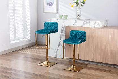 SUPERJARE Bar Stools  - Swivel Barstool Chairs with Back, Modern Pub Kitchen Counter Height，velvet, ( 1pc/ctn )