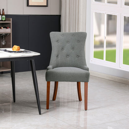 LYHome Mordern Fabric Dining Chairs, 2-Pcs Set, Light Grey