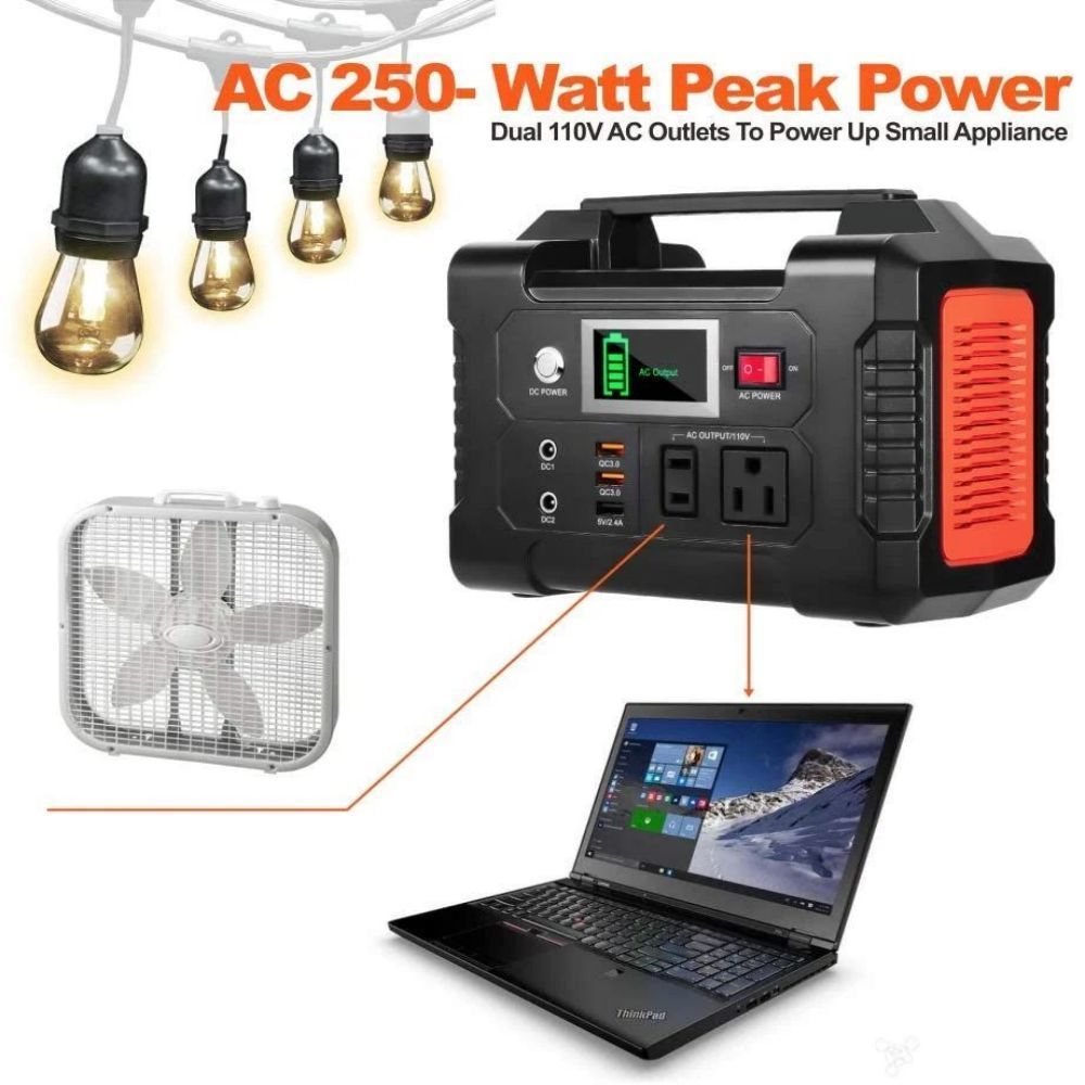 200W Portable Power Station,40800mAh Solar Generator with 110V AC Outlet/2 DC Ports/3 USB Ports, Backup Battery Pack Power Supply for CPAP Outdoor Advanture Load Trip Camping Emergency