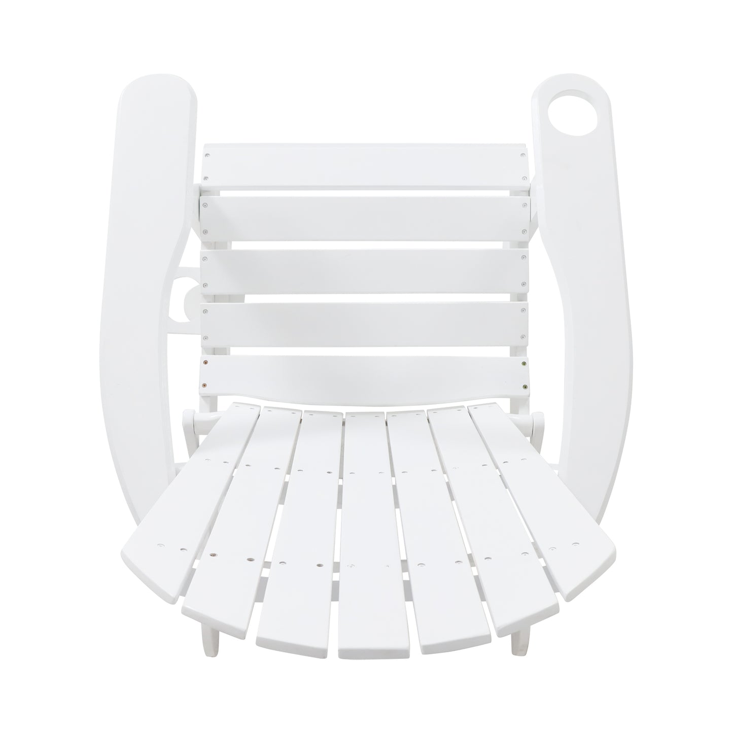 Outdoor Classic White Solid Wood Adirondack Leisure Seat Can Put Cup Holder Can Put Umbrella