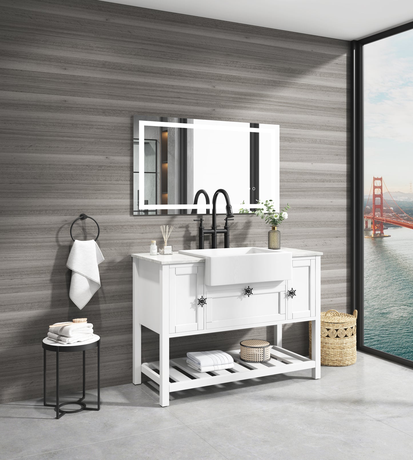 Bathroom Vanities Without Tops 48 in. W x 20-1/2 in. D Bathroom Vanity Cabinet Only in White