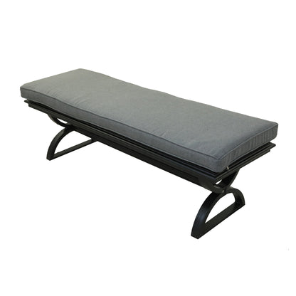 Outdoor Aluminum Bench with Cushion, Espresso Brown/Cast Slate