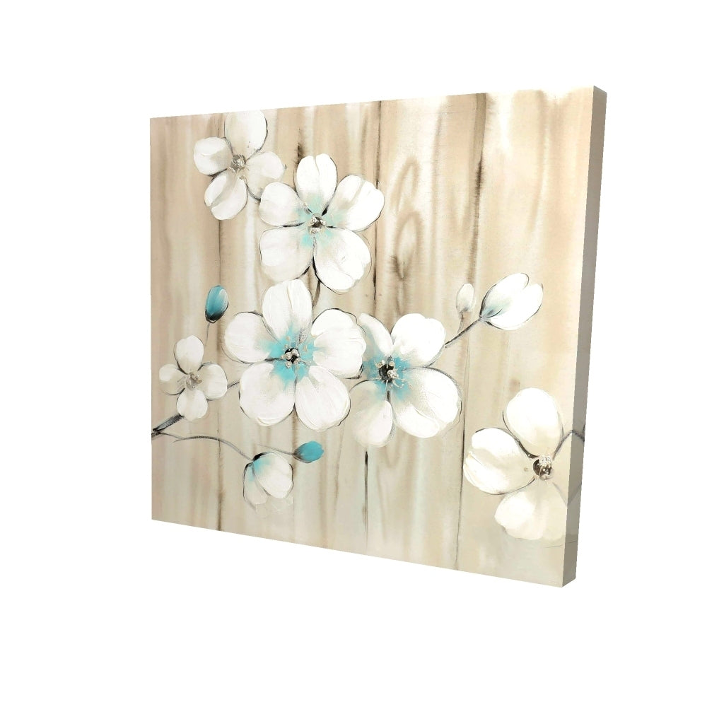 Cherry blossom in white - 12x12 Print on canvas